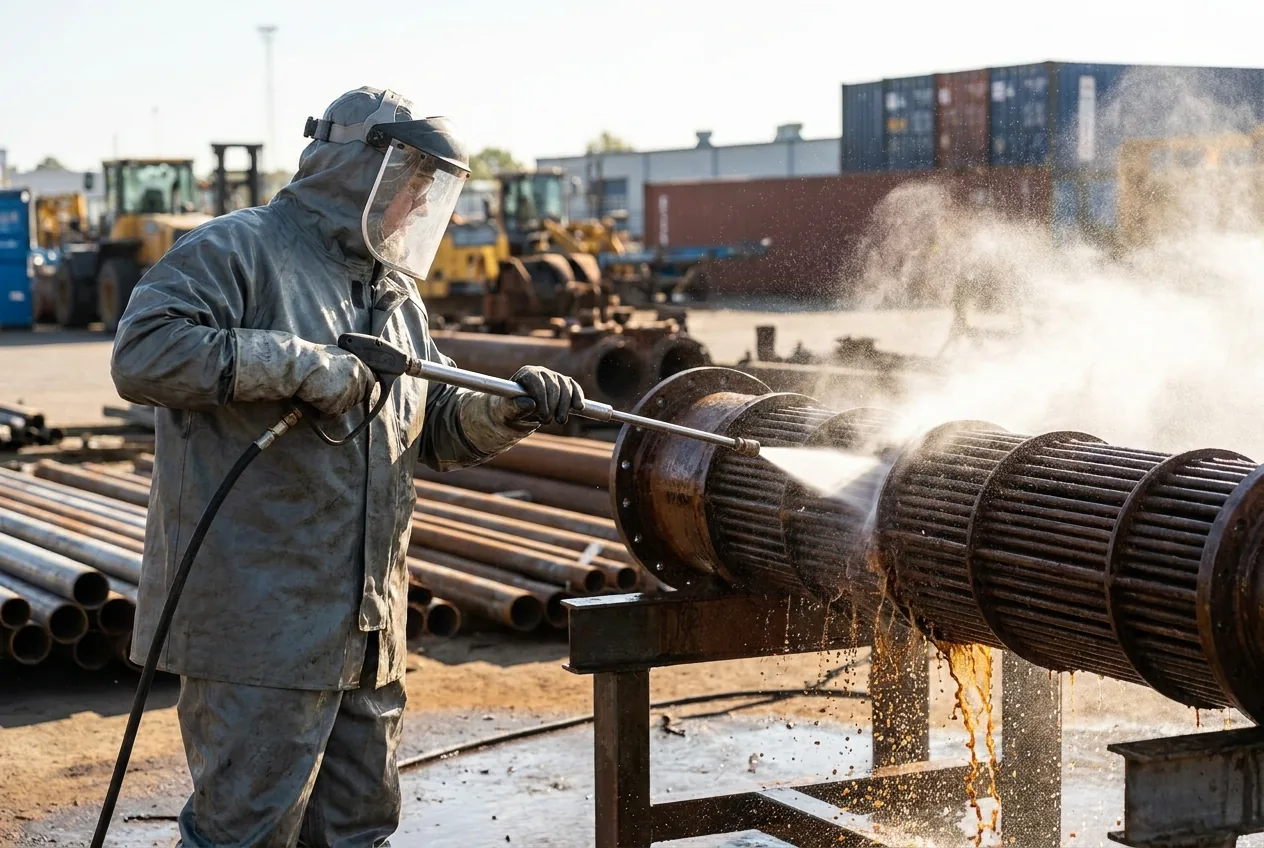 Hydro jetting service for industrial pipeline cleaning in Abu Dhabi