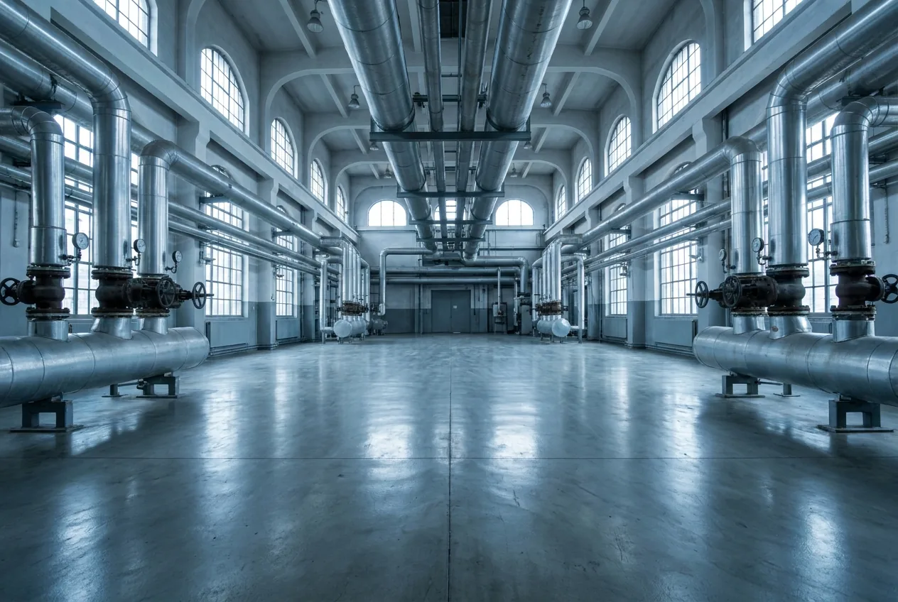 Turbine manufacturing facility interior